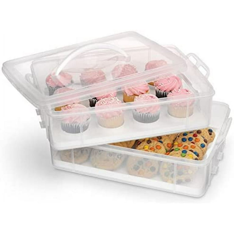 Plastic Cupcake Carrier Holds 24 Cupcakes or Muffins 3 Piece Set