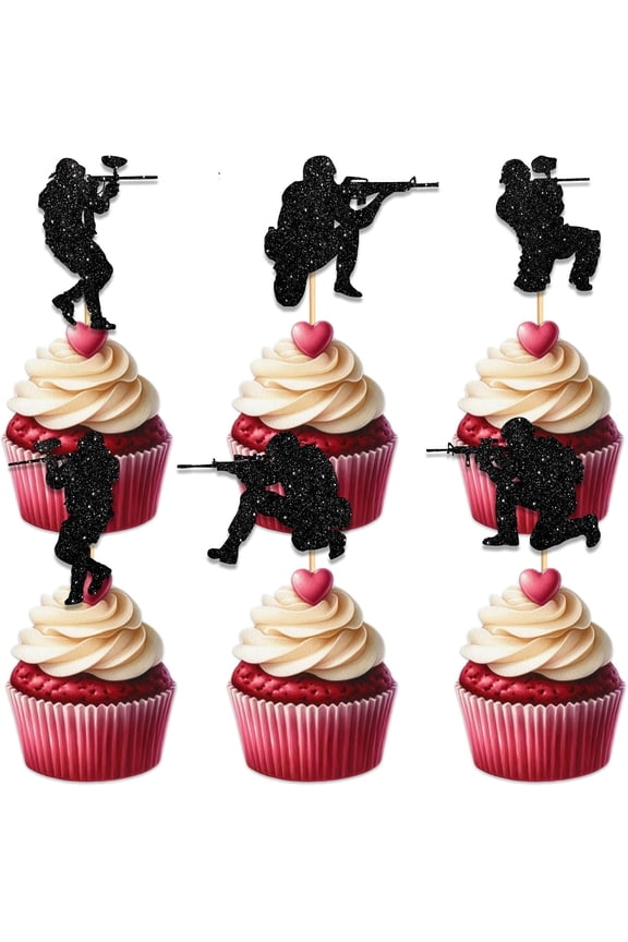 Cupcake Topper for Football Shoes Theme Party Favors Decorations Men Women Happy Birthday Weeding Anniversary Party Decor Supplies 10pcs Black Glitter