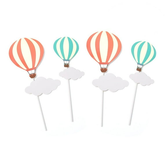 Cupcake Topper Hot Air Balloon Pick for Birthday Wedding Baby Shower Cake