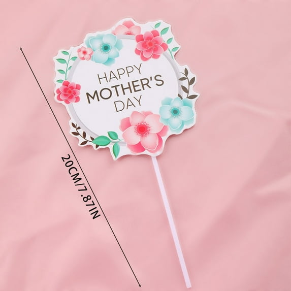 Cupcake Topper Paper Straw Topper Easter Cake Decoration Happy Mother's Day Cake Toppers Flower Heart Paper Cake Picks Cake Decoration For Birthday Mother's Day