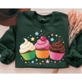 thumbnail image 1 of Cupcake Trio Sweatshirt: Stars & Sprinkles Baker Hoodie SWEATSHIRT All Size S-5XL, 1 of 5