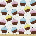thumbnail image 1 of Ambesonne Cupcake Fabric by the Yard Upholstery, Colorful Celebration Cakes, 5 Yards, Multicolor, 1 of 4