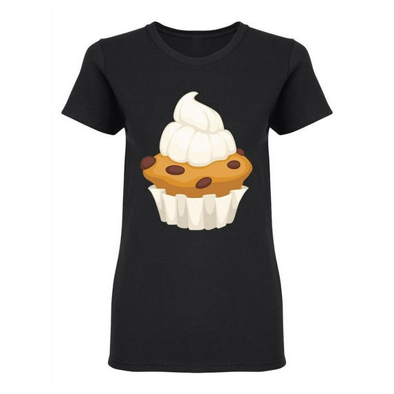Cupcake With Cream Shaped T-Shirt Women -Image by Shutterstock, Female Large