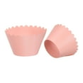 thumbnail image 1 of Cupcake Wrappers Paper, 50 Pack Baking Cups Standard Wave Decoration, Pink, 1 of 6