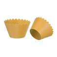 thumbnail image 1 of Cupcake Wrappers Paper, 50 Pack Baking Cups Wave Decoration, Gold Yellow, 1 of 6