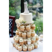 Cupcake and Cake Stand 6, 5, or 4 Tier Large Cupcake Tower Display Round Cupcake Holder Acrylic Dessert Stand Display Tree for Party Wedding