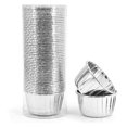 thumbnail image 1 of Cupcake cups, disposable aluminum foil muffin liners, gold cupcake baking cups, aluminum cupcake top panssilver, 1 of 5
