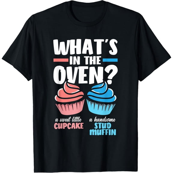 Cupcake or Muffin Baby Shower Gender Reveal Party T-Shirt