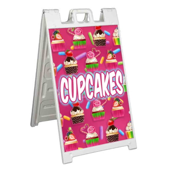 Cupcakes (24" X 36") Standard A-Frame Signicade, Includes Decal Applied To Stand