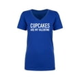 thumbnail image 1 of Cupcakes Are My Valentine Womens V-Neck Tee, 1 of 2
