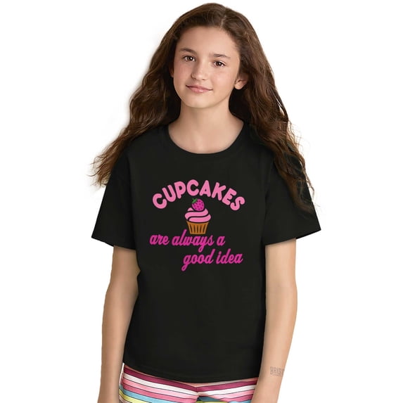 Cupcakes Good Idea Food Sweet Dessert Girls Kids T Shirt Tees Teen Brisco Brands XS