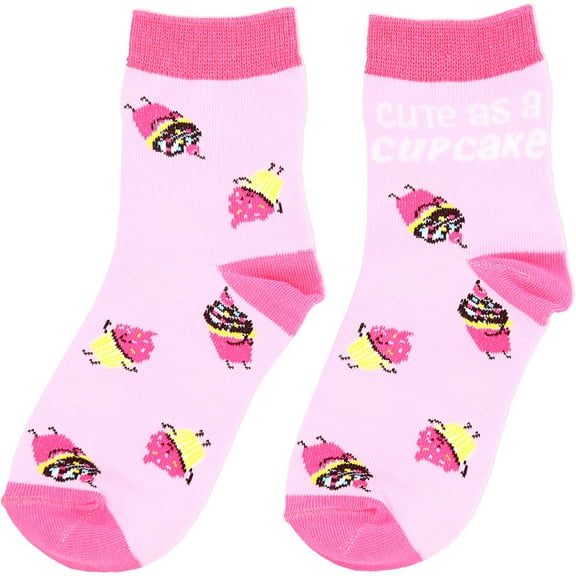 Pavilion Gift Company - Cupcakes - M/L Youth Cotton Blend Crew Socks