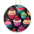 thumbnail image 1 of Cupcakes Pattern With Colorful Cupcakes - Christmas Ornament Xmas Keepsake Ceramic Ornaments Holiday Decorations for Tree Christmas Gift Ideas 2.95in, 1 of 6
