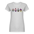 thumbnail image 1 of Cupcakes With Berries Shaped T-Shirt Women -Image by Shutterstock, Female Medium, 1 of 2