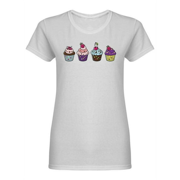 Cupcakes With Berries Shaped Tee Women's -Image by Shutterstock
