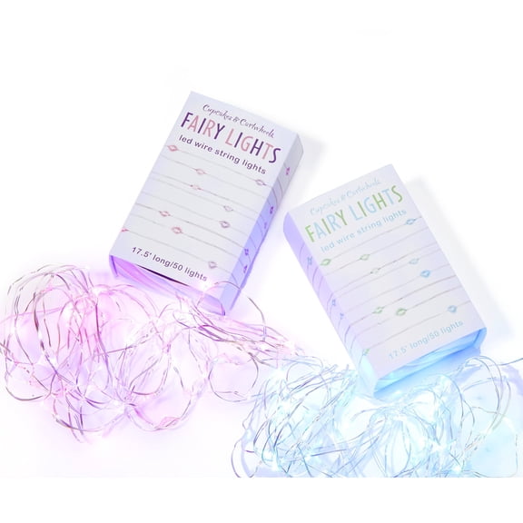 Cupcakes and Cartwheels 17.5' LED Fairy String Lights - Set of 2 Pink and Blue