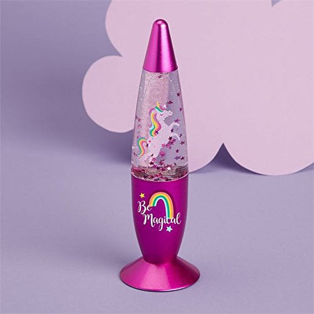 Cupcakes and cartwheels Unicorn Motion Glitter Lamp Changing Color Light