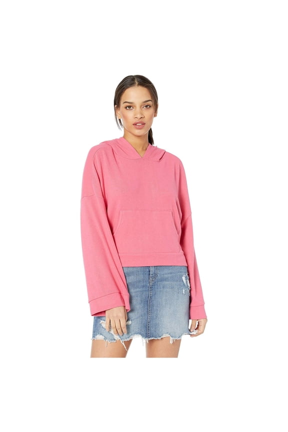 Cupcakes and cashmere Brushed Knit Oversized Hoodie, Carmine Pink, XS