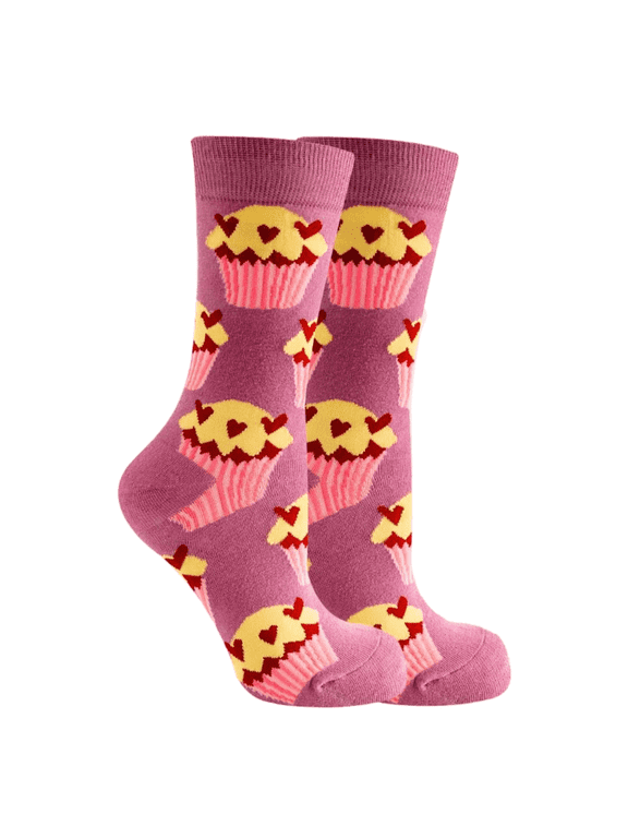 Cupcakes with Love Patterned Socks from the Sock Panda
