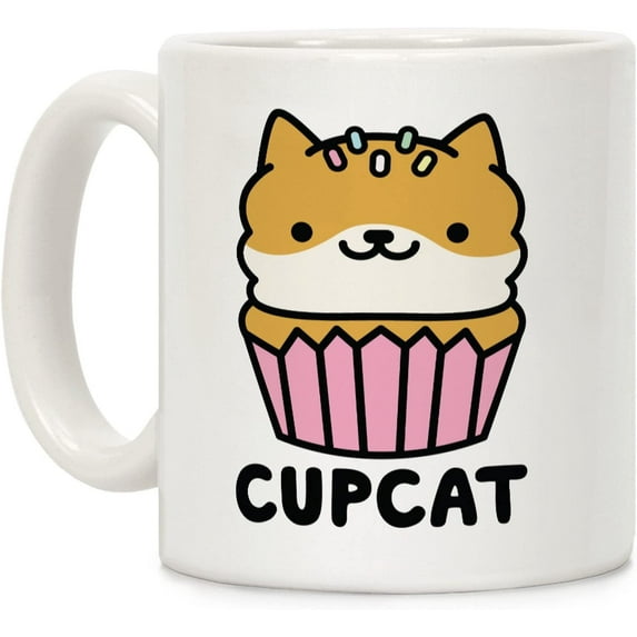 Cupcat White 11 Ounce Ceramic Coffee Mug