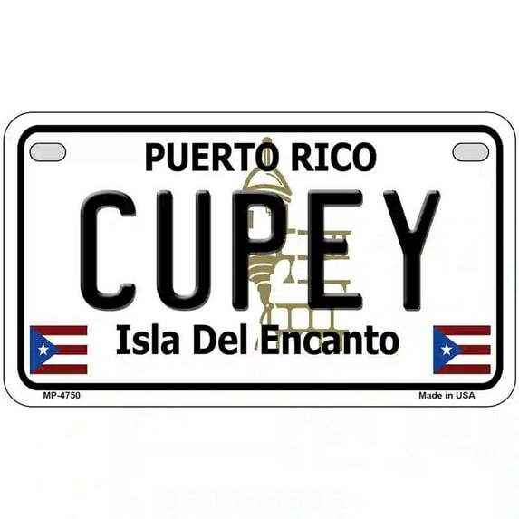 Cupey Puerto Rico Metal Novelty License Plate 7" x 4" Motorcycle