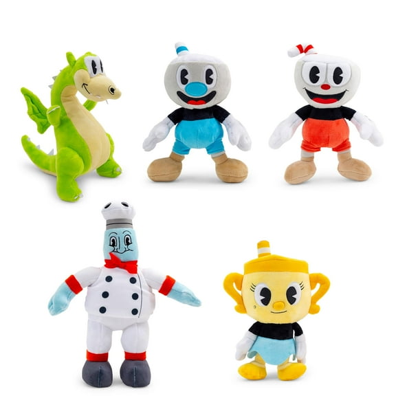 Cuphead 8-Inch Plush Set of 5 | Cuphead, Mugman, Ms Chalice, Saltbaker, Grim