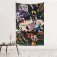 Cuphead Anime Tapestry Cute Cartoon Aesthetic Tapestries Wall Art