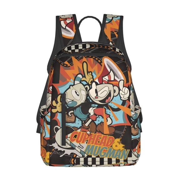 Cuphead Backpack Lightweight Large Capacity Laptop Backpack Adjustable Backpack Unisex Travel Backpack