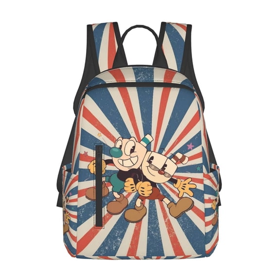 Cuphead Backpack Lightweight Large Capacity Laptop Backpack Adjustable Backpack Unisex Travel Backpack