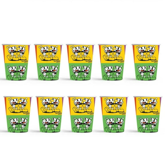 Cuphead Birthday Party Supplies Cups Tableware Disposable Paper Mouthwash Drinking Cups