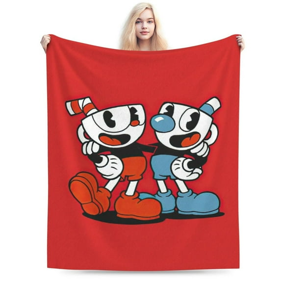 Cuphead Blanket, Anime Throw Blanket For Bed Sofa Couch, Super Soft Flannel Blanket For Bedroom Livingroom, 40"X30"