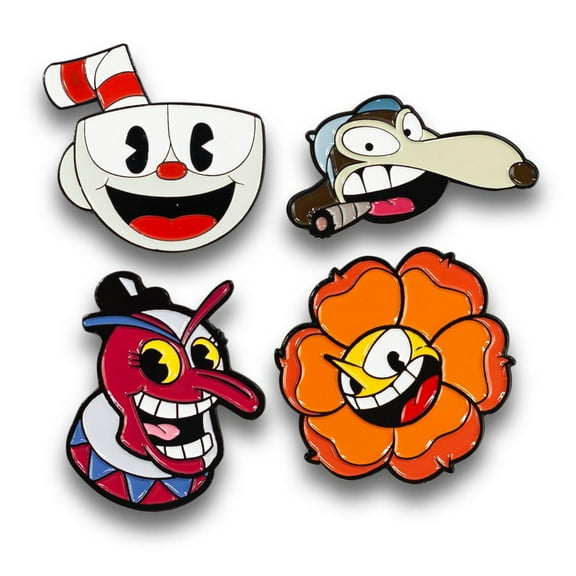 Cuphead Collectibles| Exclusive Cuphead Enamel Pin Set 4 Pack