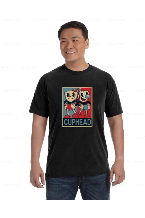 Cuphead Comfort Coler T-Shirt with Classic Animated Game Look, Unisex, up to size 4XL