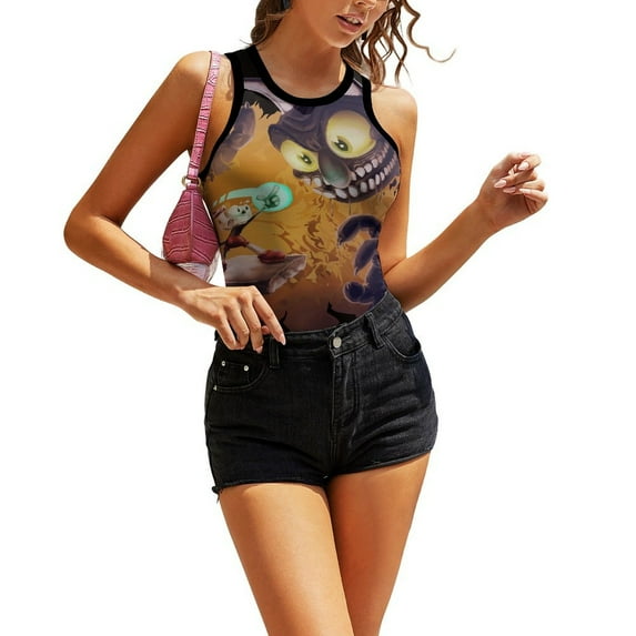 Cuphead Devil Women's Tank Top Sleeveless T-Shirts Tee Camisole Sport Vest Summer Daily Undershirts