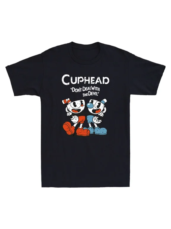 Cuphead Don't Deal With The Devil Video Game Vintage Men's Short Sleeve T-Shirt