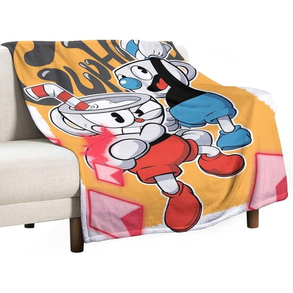 Cuphead Game Blanket Soft Cozy Flannel Warm Throw Blanket Unique Gifts Room Decor Blanket 40"x30"