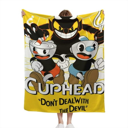 Cuphead Game Blanket Soft Cozy Flannel Warm Throw Blanket Unique Gifts Room Decor Blanket 40"x30"