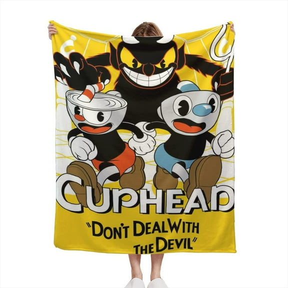 Cuphead Game Blanket Soft Cozy Flannel Warm Throw Blanket Unique Gifts Room Decor Blanket 40"x30"