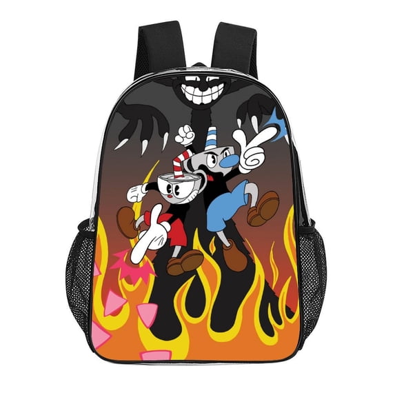 Cuphead Game Clear Backpack Transparent Bag 17 Inch Large Capacity Laptop Daypack Clear Through Backpack Travel Bag For School Daily Office Holiday
