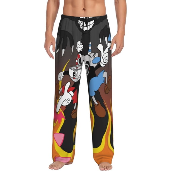 Cuphead Game Men's Pajama Pants With Pockets Lounge Fashion Cozy Daily Sleep Pants Sleepwear