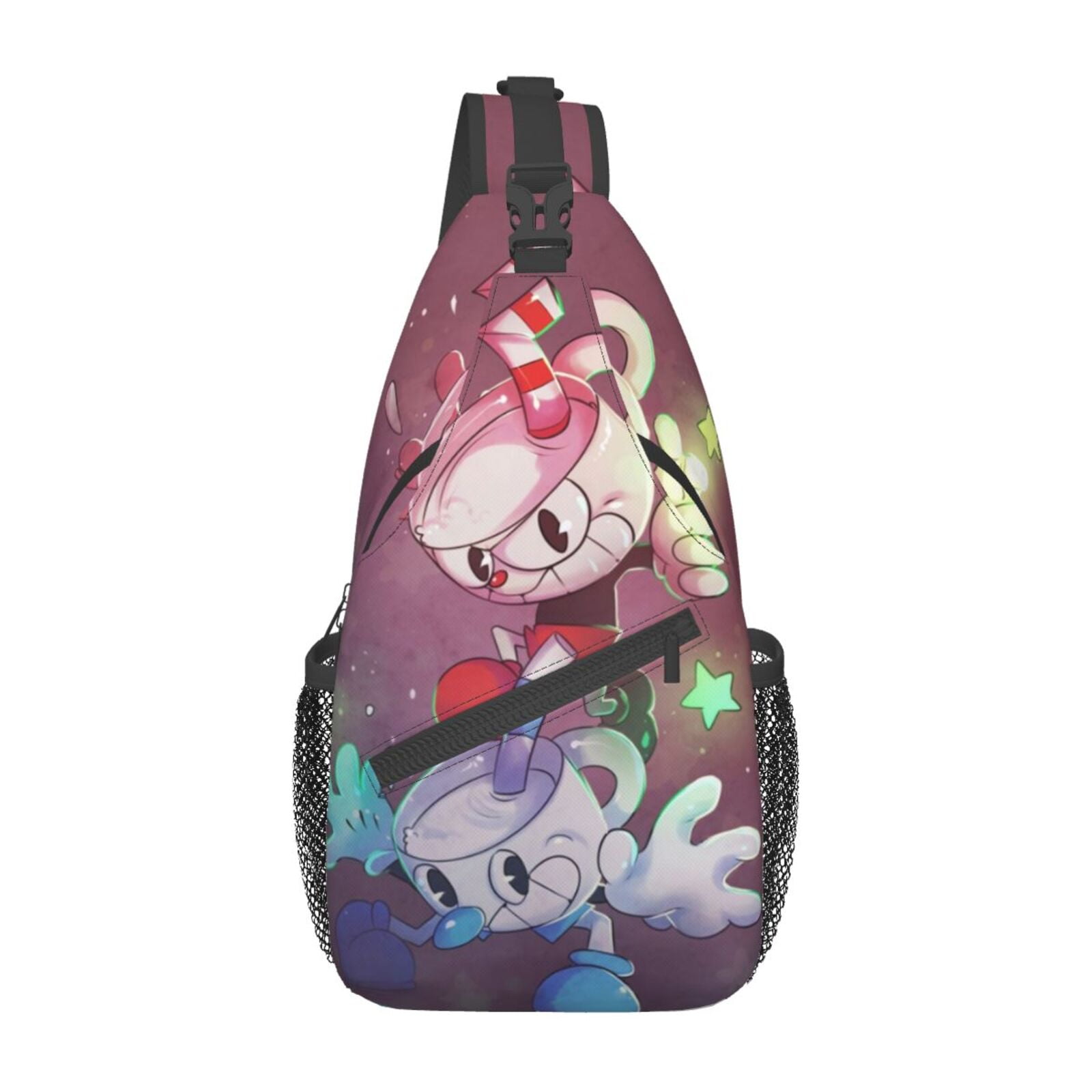Cuphead Mugman Adjustable Sling Bag Cute Sling Backpack Crossbody Chest