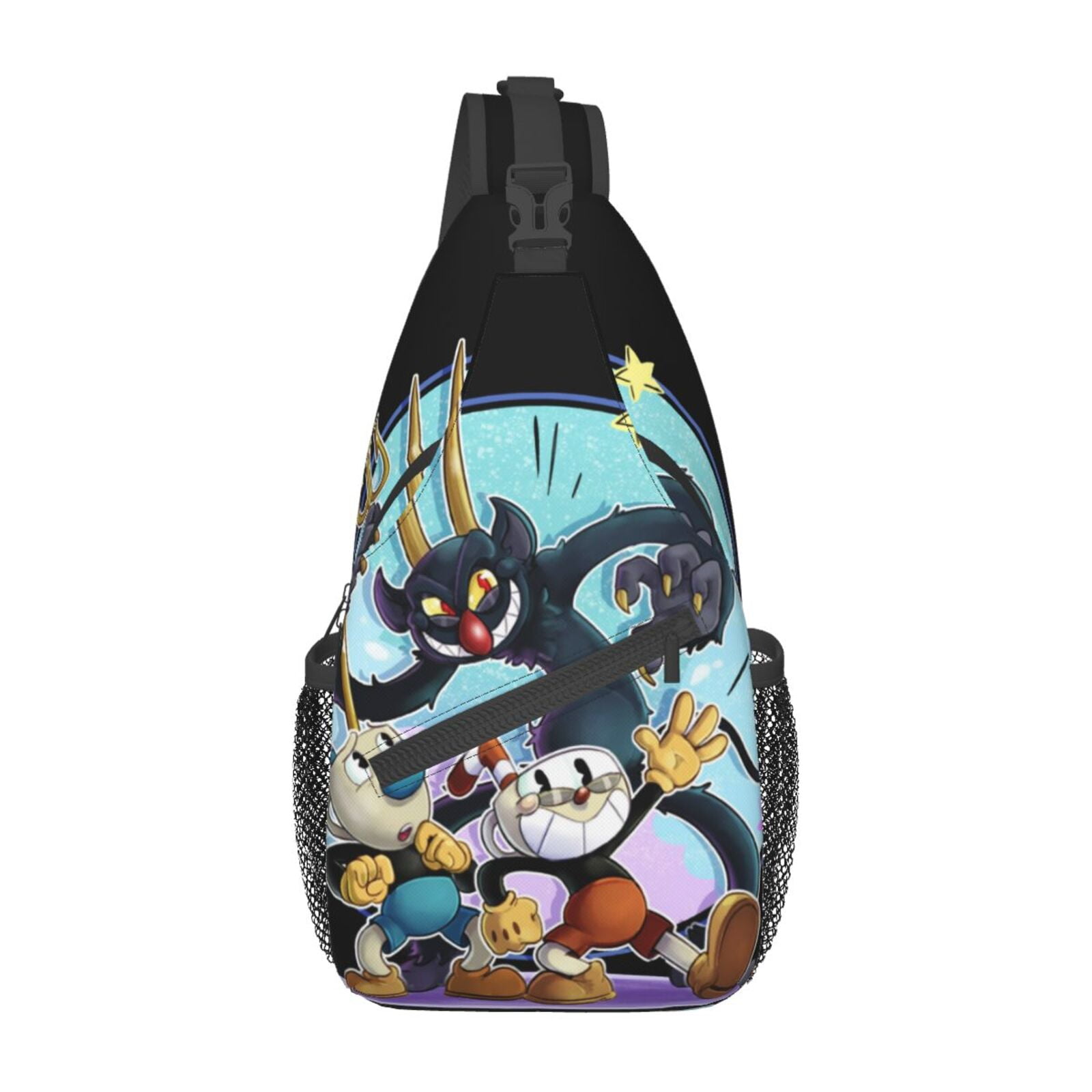 Cuphead Mugman Adjustable Sling Bag Cute Sling Backpack Crossbody Chest