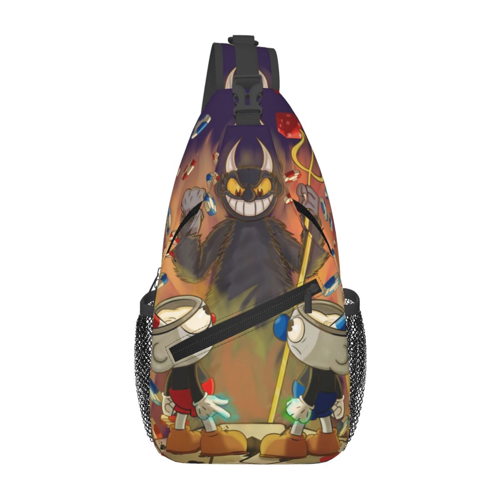Cuphead Mugman Adjustable Sling Bag Funny Sling Backpack Crossbody ...