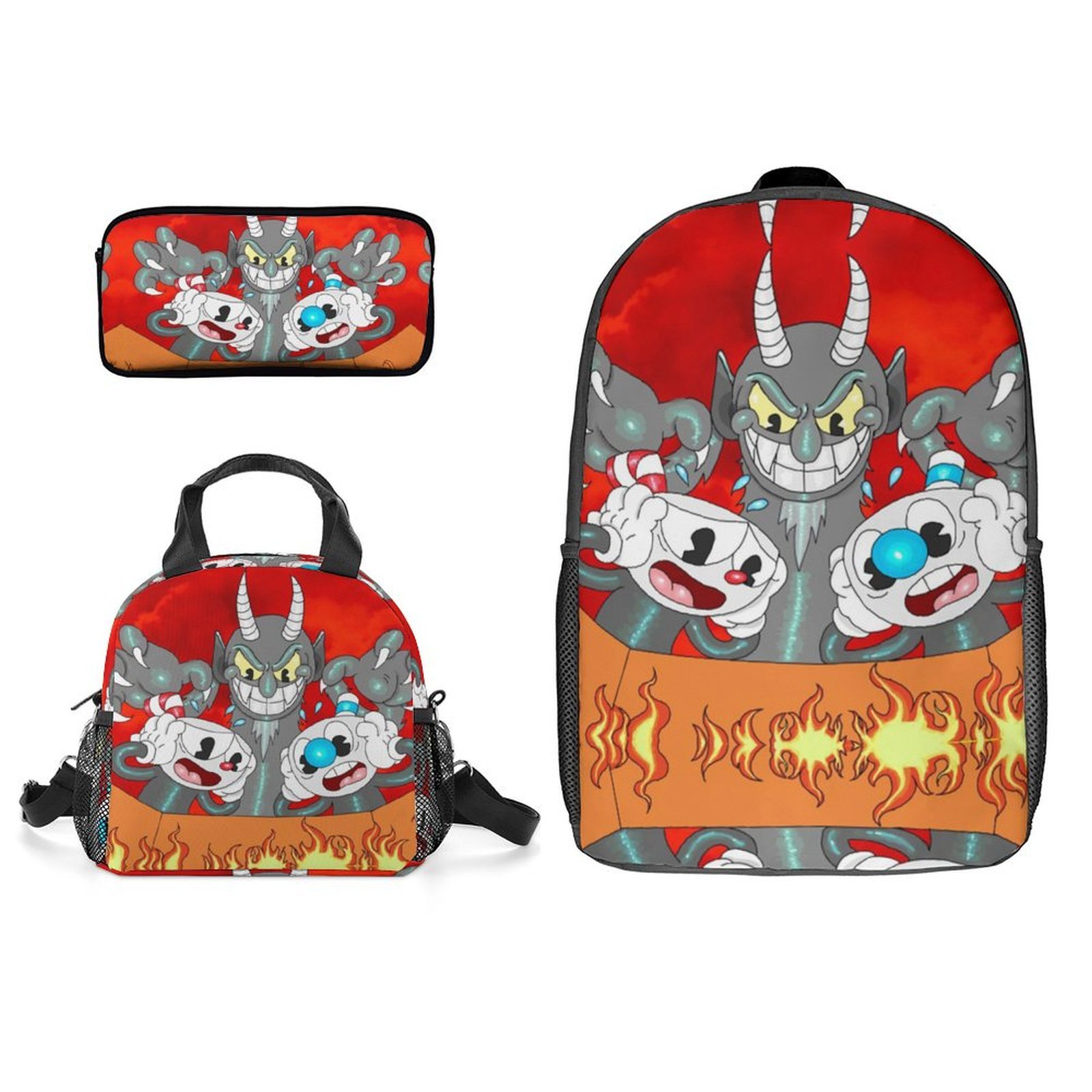 Cuphead Mugman Anime Backpack for Mens/Women Gifts Backpack with Lunch ...