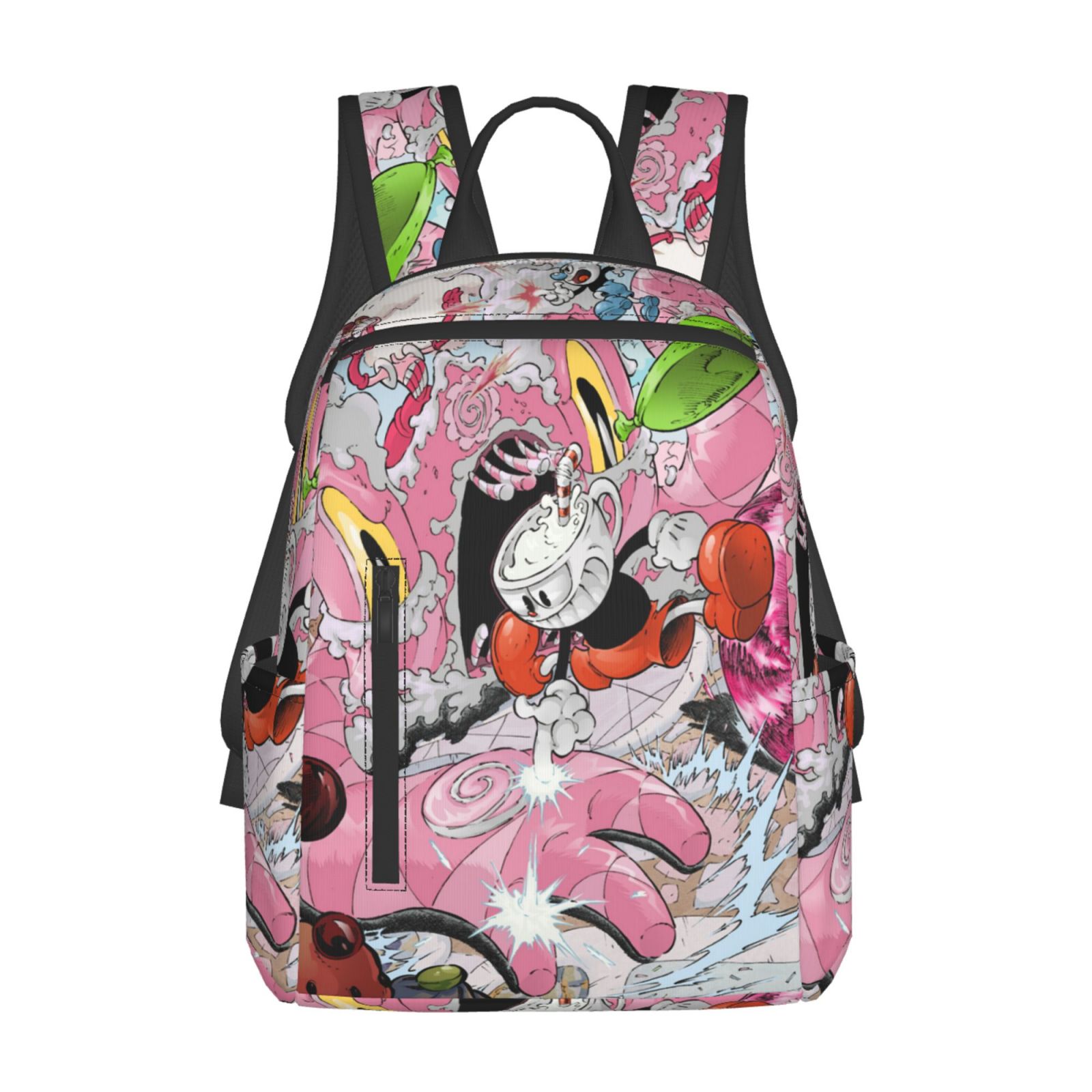 Cuphead Mugman Cartoon Backpack School Bag Bookbag Satchel Lightweight ...