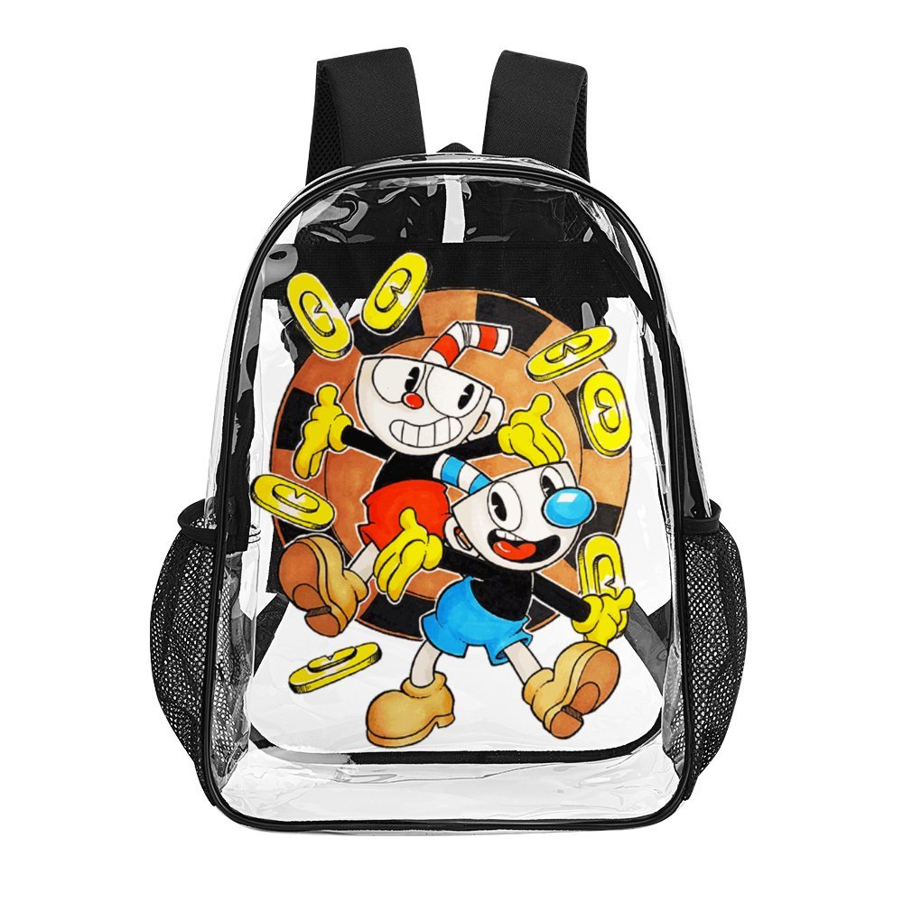 Cuphead Mugman Clear Backpack Transparent Bag 17 Inch Large Capacity ...