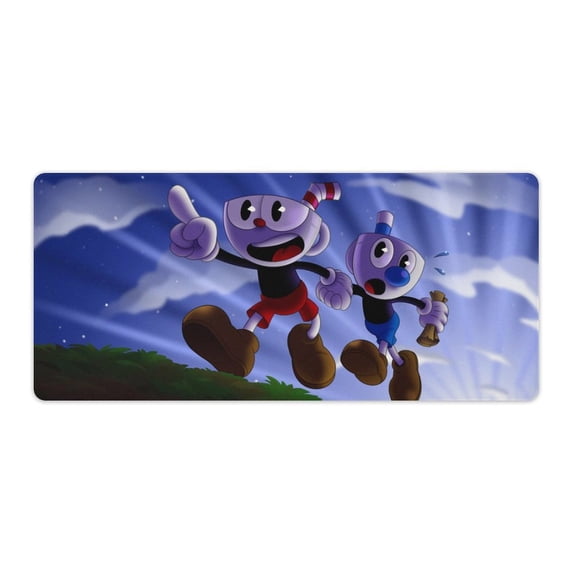 Cuphead Mugman Mouse Pad Extended Gaming No-sliped Large Desk Mat Stitched Edge Keyboard Mat Mousepad