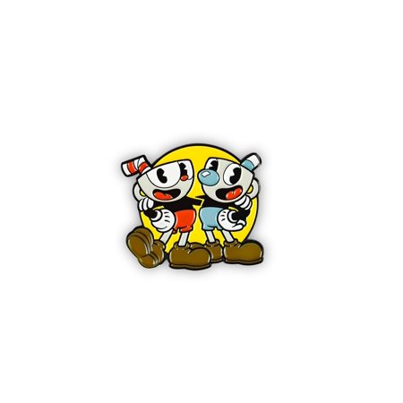 Cuphead & Mugman Metal Enamel Pin | Official Cuphead Video Game Collectible Pin | Measures 2 Inches