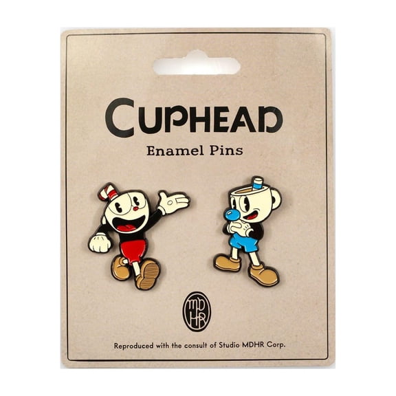 Cuphead & Mugman Pin Set | Official Cuphead Collectible Enamel Pins | Set of 2