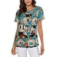 thumbnail image 1 of Cuphead Mugman Women's T Shirts Round Neck Short-Sleeve Soft T-Shirt Summer Casual Tee Tops 3D Printing Tee Shirt, 1 of 6